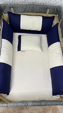 KIT BERÇO CERCADINHO - 06 PEÇAS - CORES LISAS - PARA MENINOS