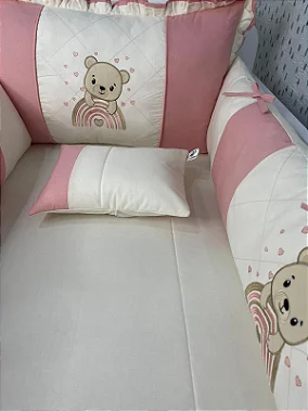 KIT BERÇO AMERICANO - 07 PEÇAS - BORDADO - PARA MENINAS