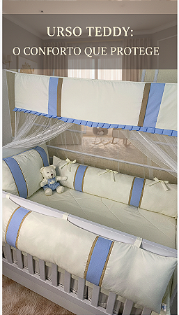KIT BERÇO AMERICANO LUXO - URSO TEDDY - 07 PEÇAS