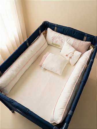 Kit Berço Desmontável Menina Jardim Encantado 07 Peças