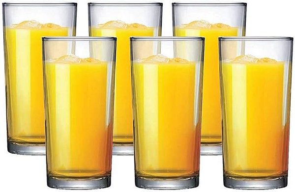 Jogo de Copos de Vidro Long Drink 255ml 6 Pcs - Ruvolo