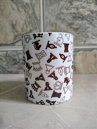 Caneca de  Porcelana Tema Xadrez