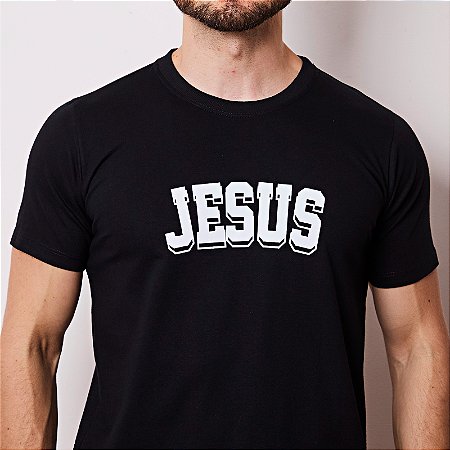 Camiseta básica crista evangélica estampa Jesus 30.1 penteado