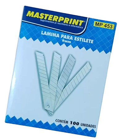 CX. COM 10 LAMINA DE ESTILETE 9 MM MASTERPRINT