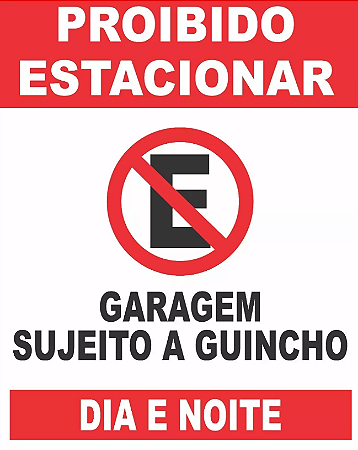 PLACA EM PVC  GARAGEM 50 X 30