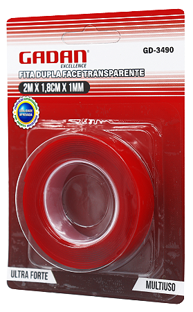 FITA DUPLA FACE TRANSPARENTE 2 M  GADAN