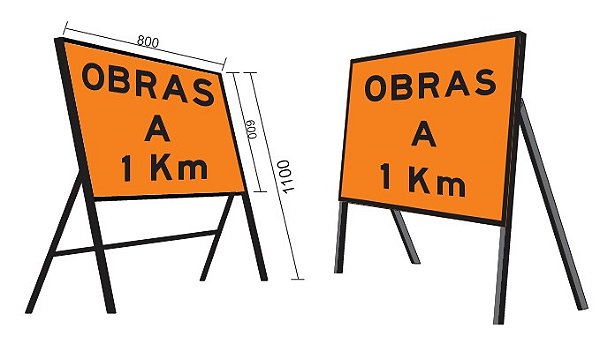 CAVALETE EM CHAPA 80 X 60 REFLETIVO