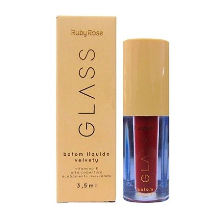Batom Líquido Velvet Glass - Ruby Rose