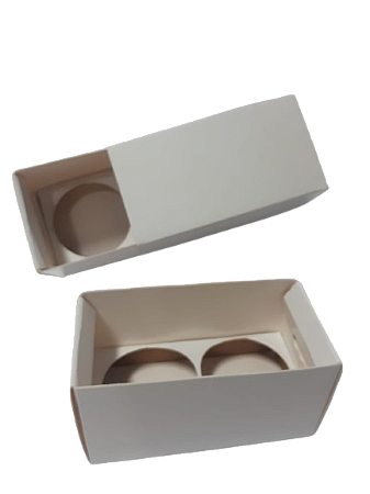 10 Caixa 2 brigadeiros Tampa Gaveta Branca