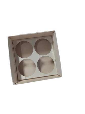 10 Caixa 4 brigadeiros Branca Tampa PVC