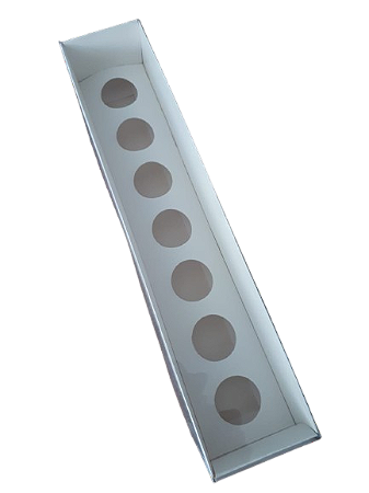 10 Caixa p/ 7 brigadeiros branca - Tampa PVC