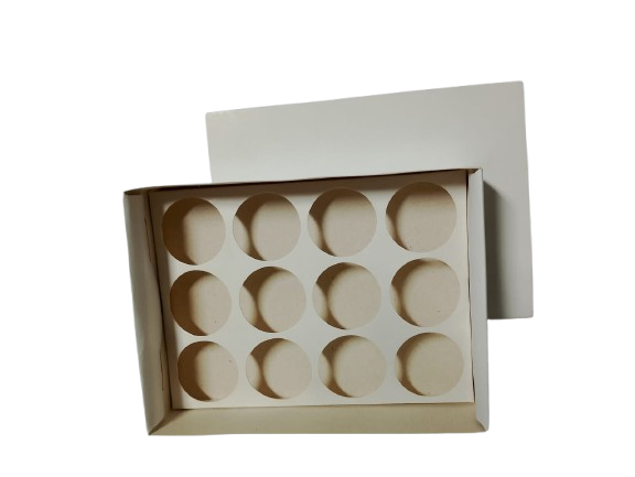 10 Caixa 12 brigadeiros Branca Tampa Branca Berço