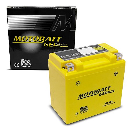 Bateria de Moto Motobatt CG 125 ES Compatível CG 150 Titan ES Bros Mix ES 12V Amarelo MTX5L