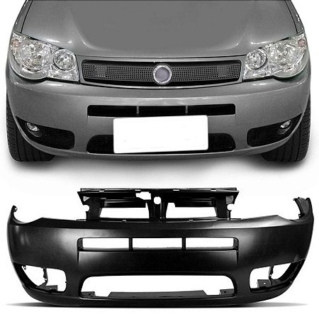 Parachoque Dianteiro Palio G3 2004 a 2011 Siena Palio Weekend G3 2005 a 2008 Preto Liso Furo Milha