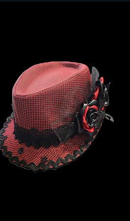 Chapéu preto/vermelho