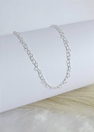 Colar Elo corações 45cm