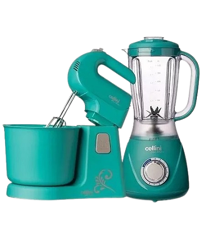 Kit Cellini Liquidificador + Batedeira Turquesa 127v