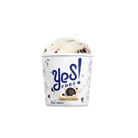 Sorvete de Cookies & Cream Zero Açúcar 120ml - Yes Free