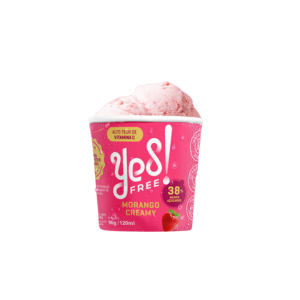 Sorvete de Morango Creamy Zero Açúcar 470ml - Yes Free