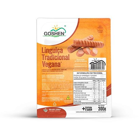 Linguiça de Soja Tipo Tradicional 300g - Goshen