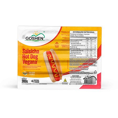 Salsicha de Soja Tipo Hot Dog 300g - Goshen
