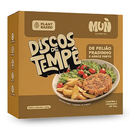 Discos de Tempê de Feijão Fradinho 220g - Mun
