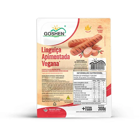 Linguiça de Soja Tipo Apimentada 300g - Goshen