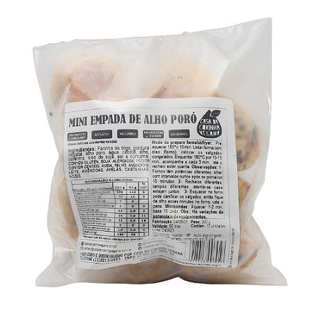 Mini Empada de Alho Poró 300g - Casa da Coxinha