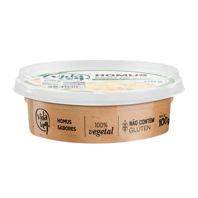 Homus Pasta de Grão de Bico Alho e Limão 100g - Vida Veg