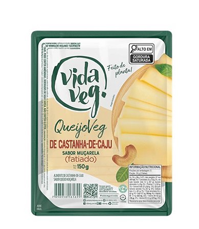 Queijo Muçarela de Castanha de Caju Fatiado 150g - Vida Veg