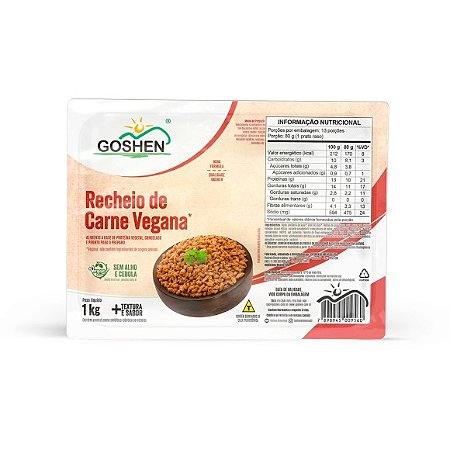 Recheio de Soja Sabor Carne 1Kg - Goshen