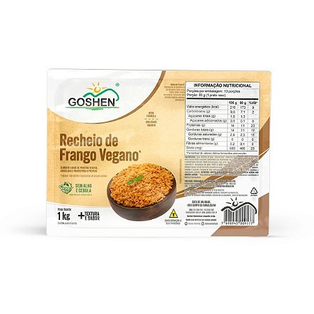 Recheio de Soja Sabor Frango 1Kg - Goshen