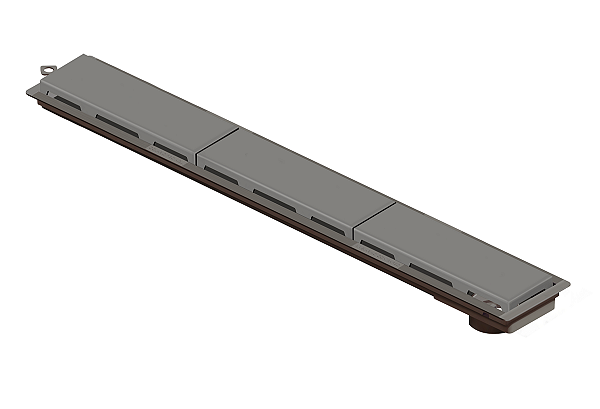 Ralo Linear Pvc Seco 75Cm Acab. Cinza - 4229 - Ralo Linear