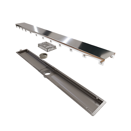 Ralo Linear Pvc Seco 75Cm Saida Central Tampa Abs Preto - 8885 - Ralo Linear