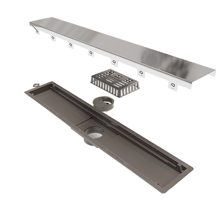 Ralo Linear Pvc Sifonado 75Cm Saida Central Oculto - 8893 - Ralo Linear