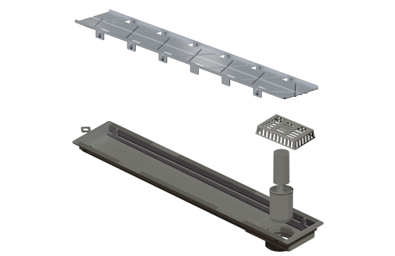 Elleve - Ralo Linear Versatile 50Cm Saida Central Oculto - 8923 - Ralo Linear