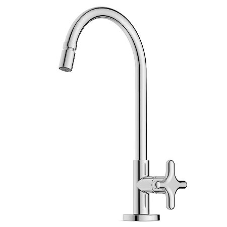 Torneira Para Cozinha De Mesa Com Bica Móvel E Arejador Articulado Cross Cromado - B5008F6Crb - Celite