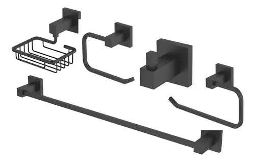 Kit De Acessórios 5 Peças - Quadrado - Black - Wj-1500-Qd-Bl - Jiwi