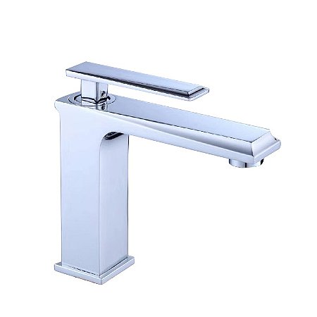 Misturador Monocomando Para Lavatório De Mesa - Chanfrada - Bica Baixa - Cromada - Wj-2875-Dc-Cr - Jiwi