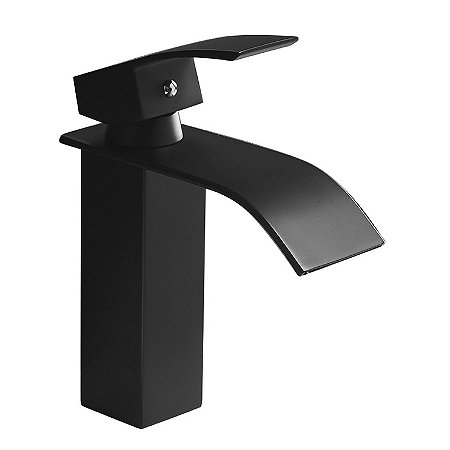 Misturador Monocomando Para Lavatório De Mesa - Bica Slim Baixa - Black - Wj-2875-Ac-Bl - Jiwi