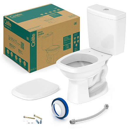 Kit Bacia Com Caixa 6 Litros, Assento Pp E Complementos De Instalação Like - 1647230012300 - Celite