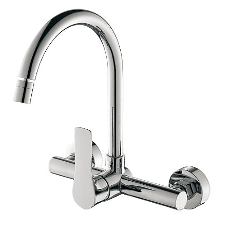 Misturador Monocomando Para Cozinha De Parede Bica Móvel Premium - Wj-2163-At-Cr - Jiwi