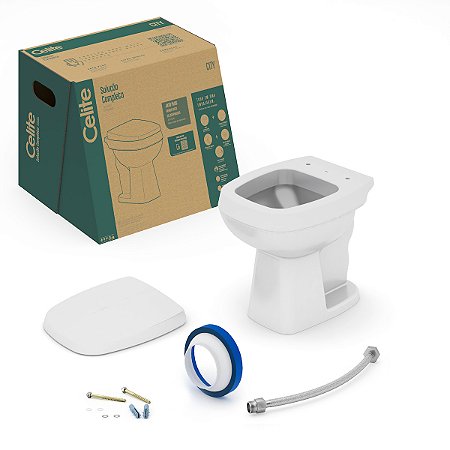 Kit Bacia Convencional, Assento Pp Soft Close E Complementos De Instalação City - 1207270770300 - Celite