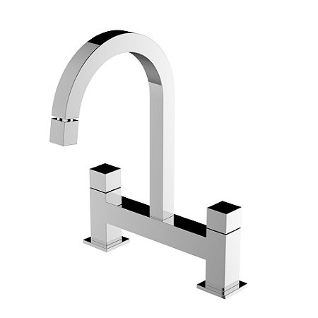Misturador Duplo Comando Para Cozinha De Mesa Bica Móvel - Wj-1256-Be-Cr - Jiwi