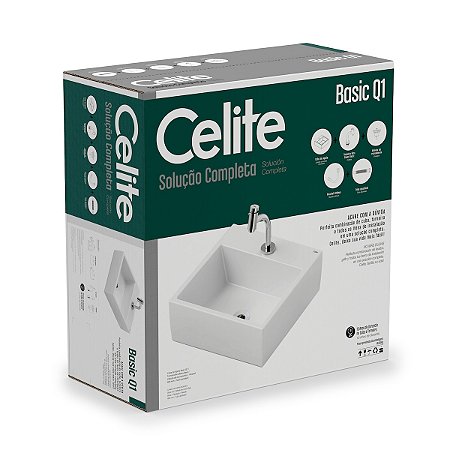 Kit Cuba De Apoio Basic Q1, Torneira Bica Baixa Basic E Complementos De Instalação - 1737250010300 - Celite