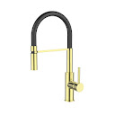 Misturador Monocomando Para Cozinha Da Mesa Bica Flexível - Suporte Arco C/ Imã - Gold - Wj-2245-Db-Gd - Jiwi