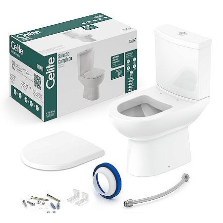 Kit Bacia Com Caixa, Assento Pp Soft Close E Complementos De Instalação Smart - 1167230010300 - Celite