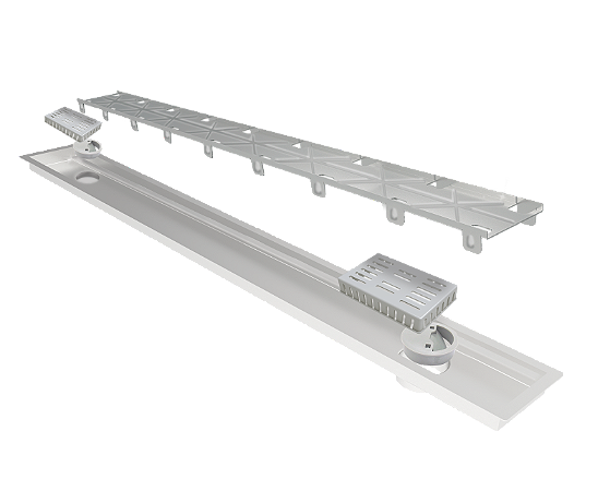 Elleve - Ralo Linear Multimaster Tp Oculta 110Cm - 2 Saidas - 239 - Ralo Linear