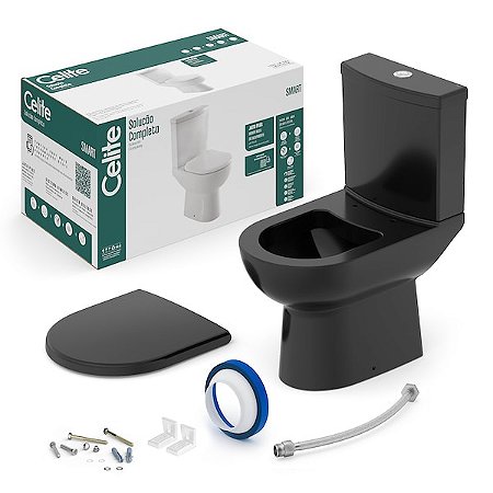 Kit Bacia Com Caixa, Assento Termofixo Soft Close E Complementos De Instalação Smart - 1167230021300 - Celite
