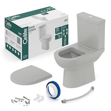 Kit Bacia Com Caixa, Assento Termofixo Soft Close E Complementos De Instalação Smart - 1167230071308 - Celite